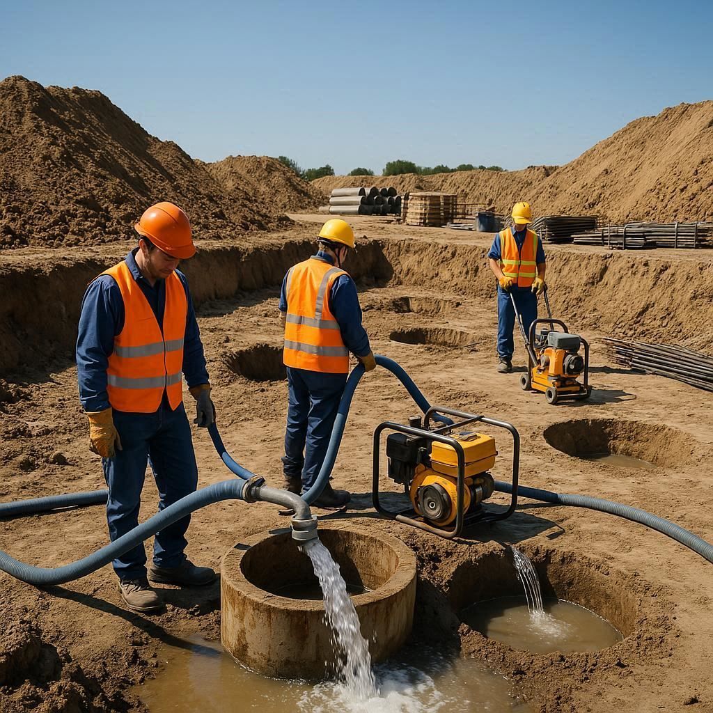 Глубинное водопонижение скважинами в Саки